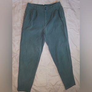 Vintage LL Bean Women's High Rise Light Green Cotton Corduroy Jeans Size 18